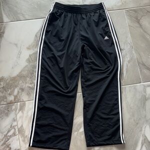 Adidas Black Joggers with White Stripes